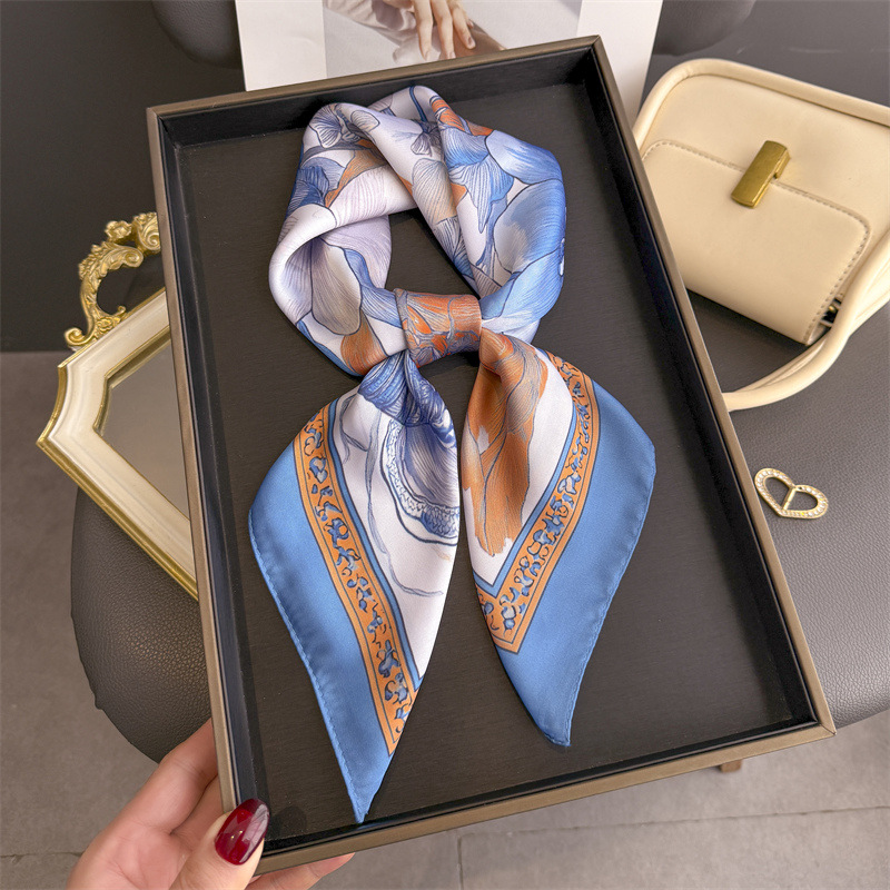 Women Fashion Necktie - 2026 Yeni Çiçek Desenli Hijab İpek