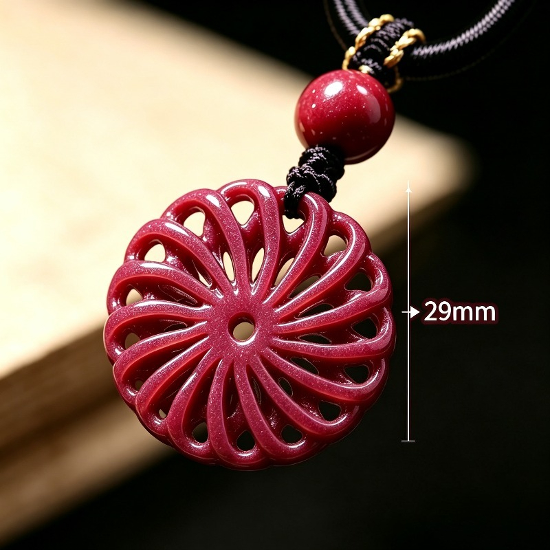 Women'S Fashion Jewellery - Moda Kırmızı Cinnabar Yeşim Taşı Transferi,