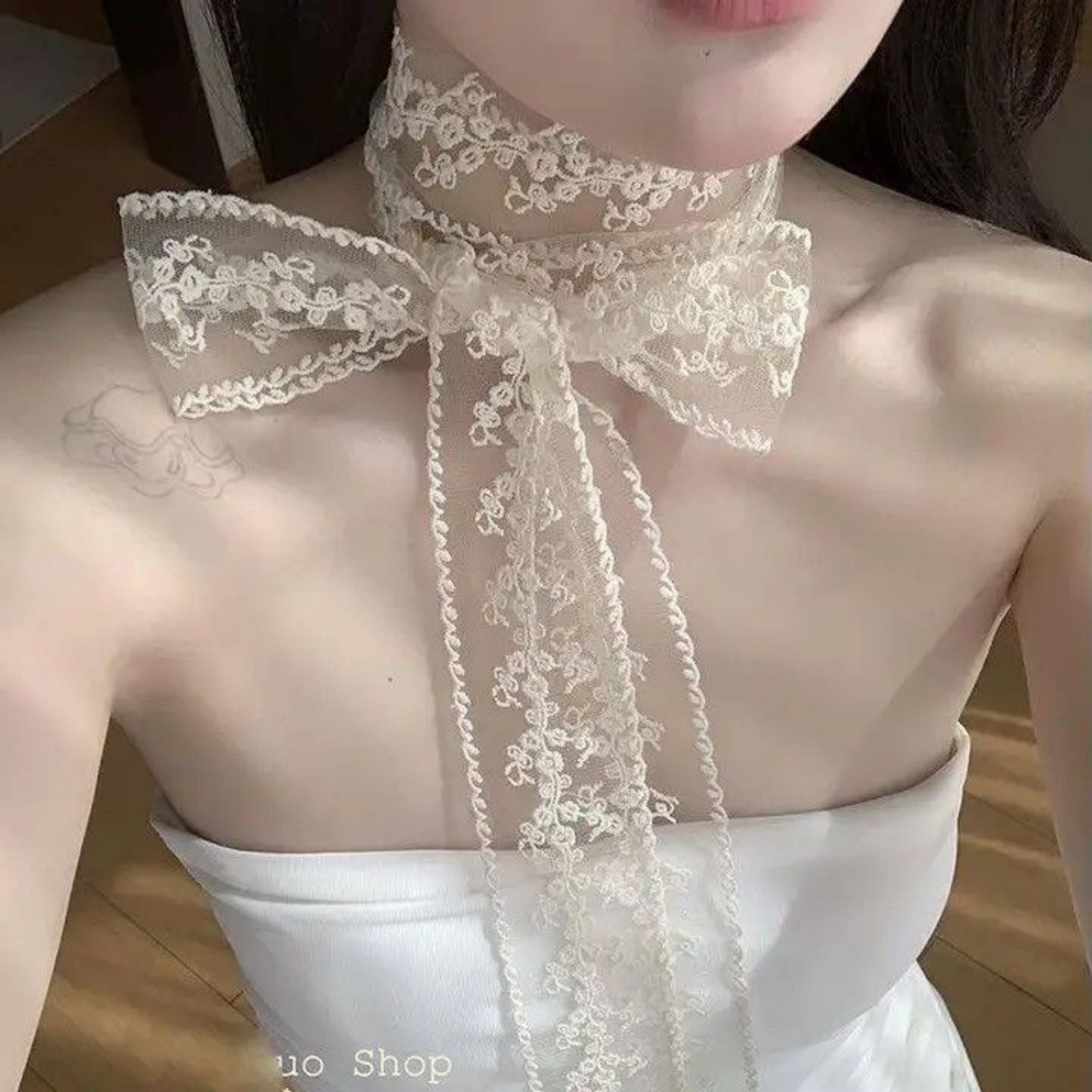 Kore Ins Beyaz Dantel Şerit Eş - Women'S Fashion Korea incelemesi ve fiyatı