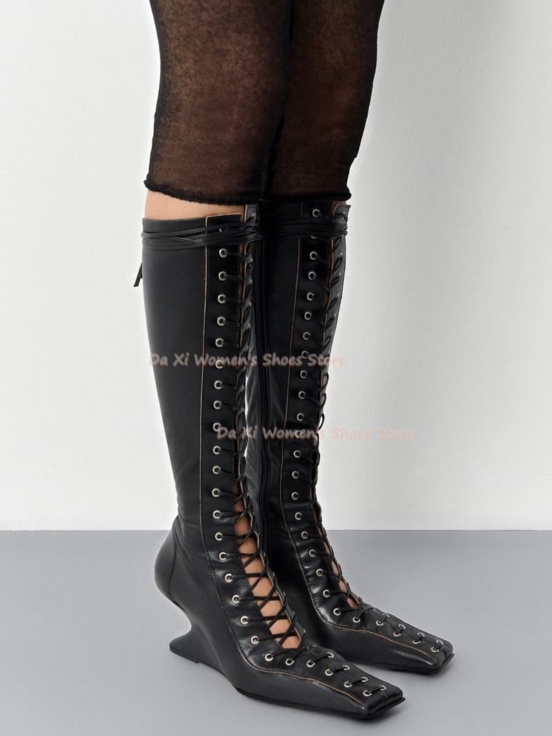 Kare Burunlu, Dolgu Topuklu, A - Women'S Fashion Knee High Boots incelemesi ve fiyatı