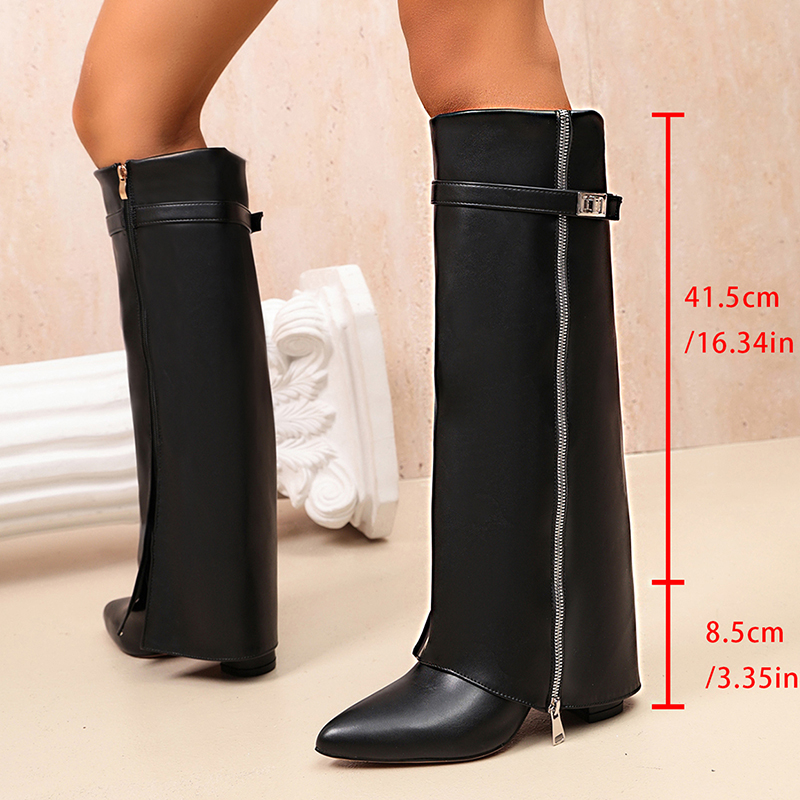 Moda Siyah PU Deri Diz Üstü Bo - Women'S Fashion Knee High Boots incelemesi ve fiyatı