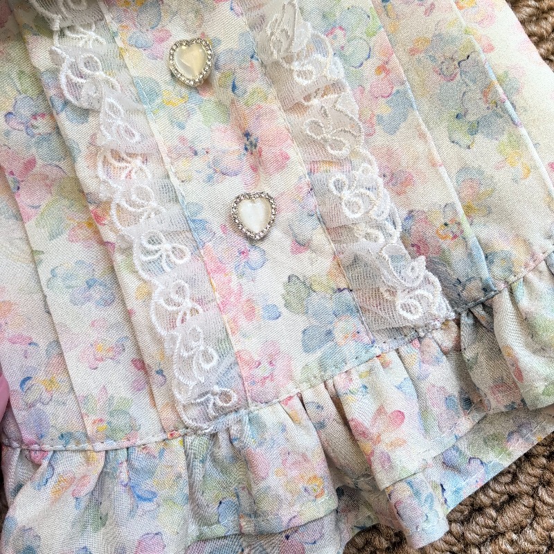 Pastel Çiçekli Evcil Hayvan El - Lace Trim Cami incelemesi ve fiyatı